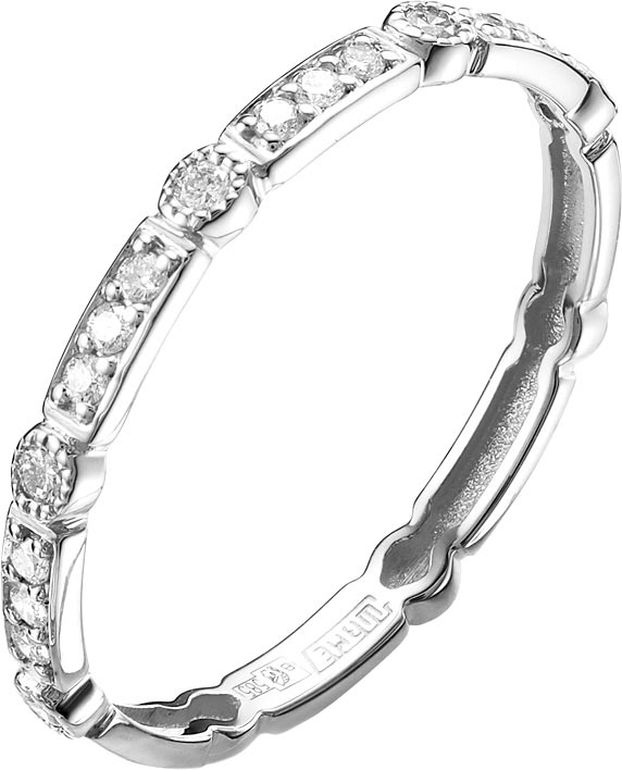 Наборное кольцо из белого золота Platika 1-0267-201 с бриллиантами