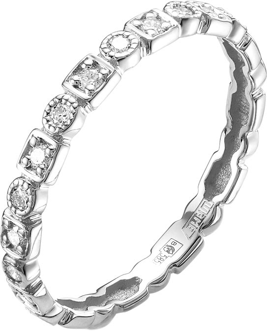Наборное кольцо из белого золота Platika 1-0268-201 с бриллиантами
