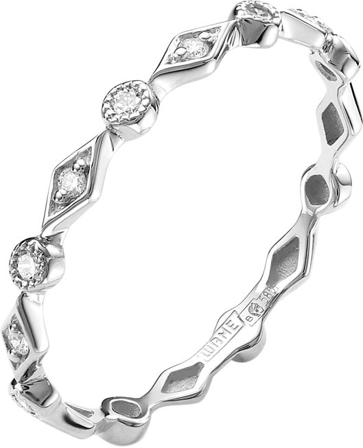 Наборное кольцо из белого золота Platika 1-0269-201 с бриллиантами