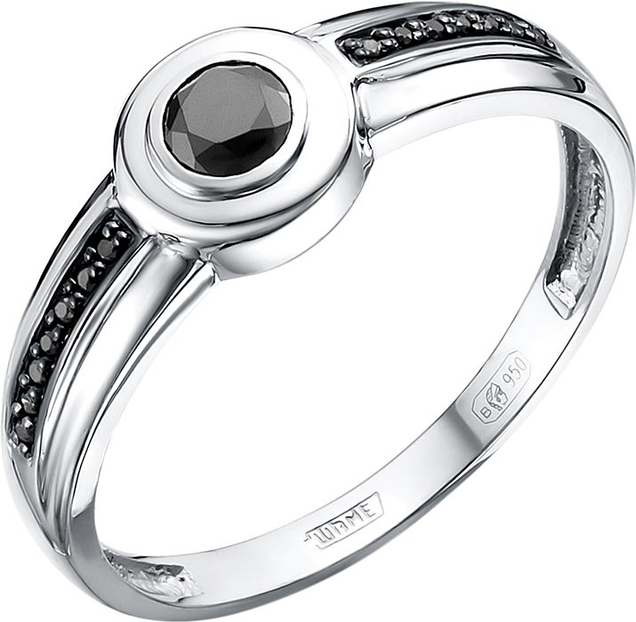 Платиновое кольцо Platika 1-0333-905 с черными бриллиантами