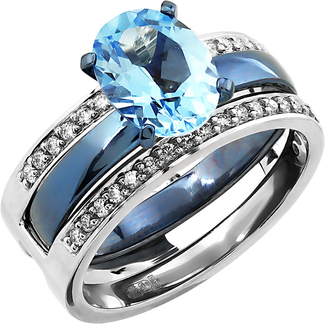 Платиновое кольцо Platika 1-0546504-919 с топазом, бриллиантами