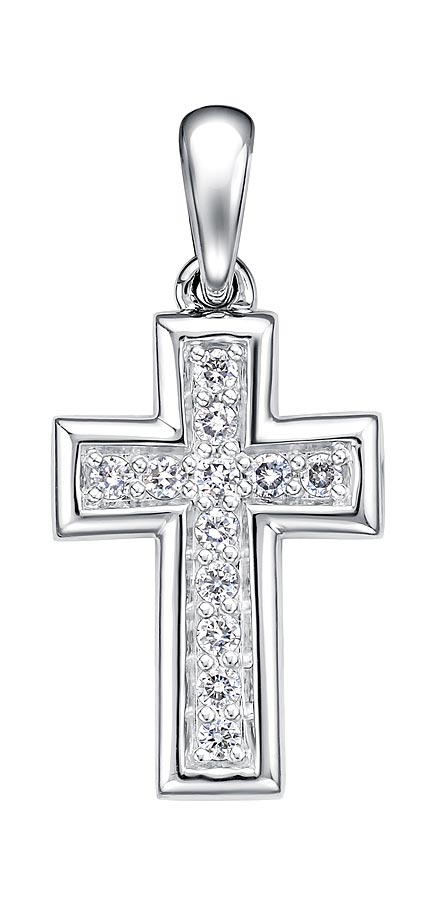 Платиновый декоративный крестик Platika 3-31-0125-901 с бриллиантами