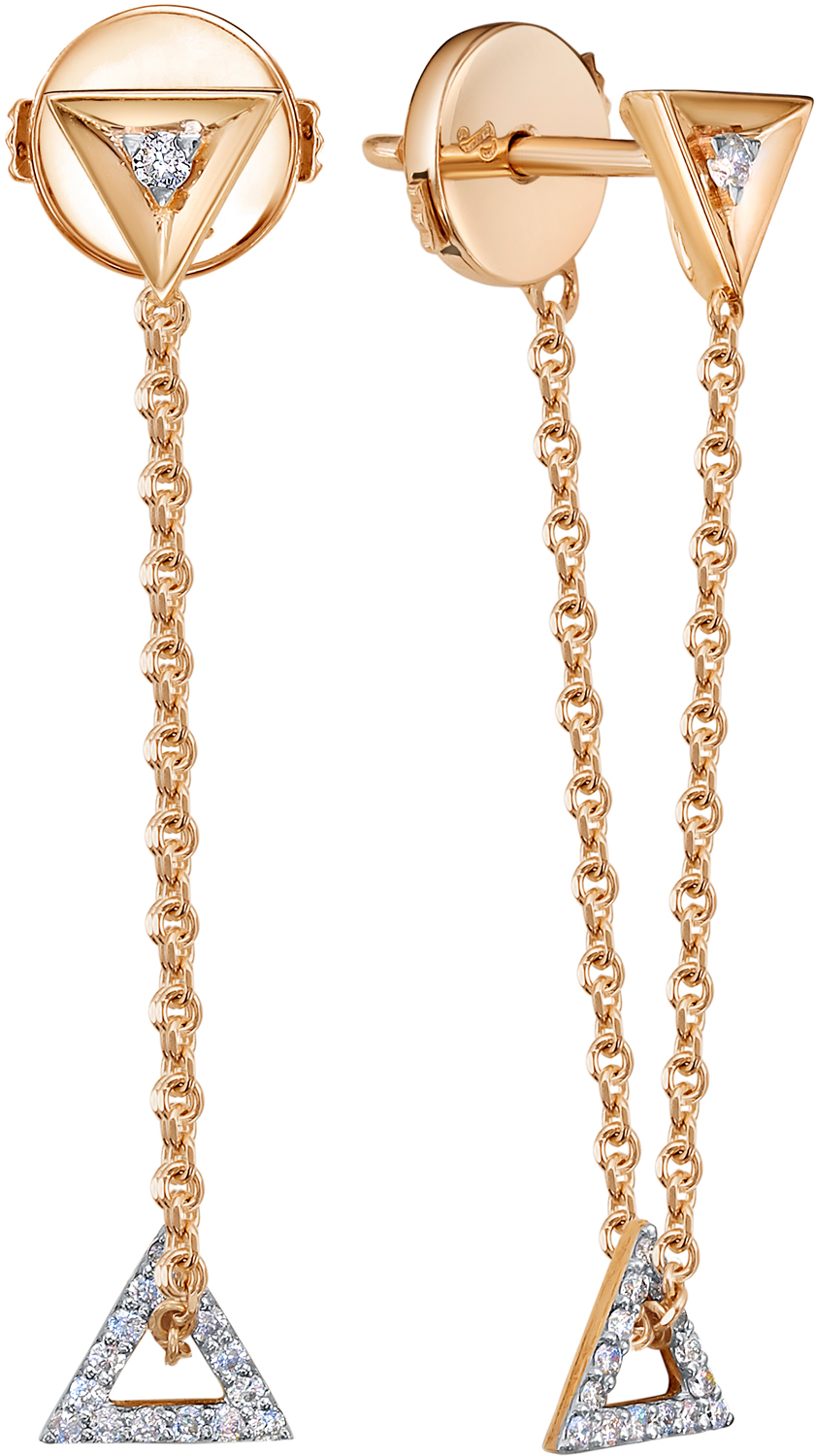 Золотые длинные серьги Platika 5-0331-301 с бриллиантами