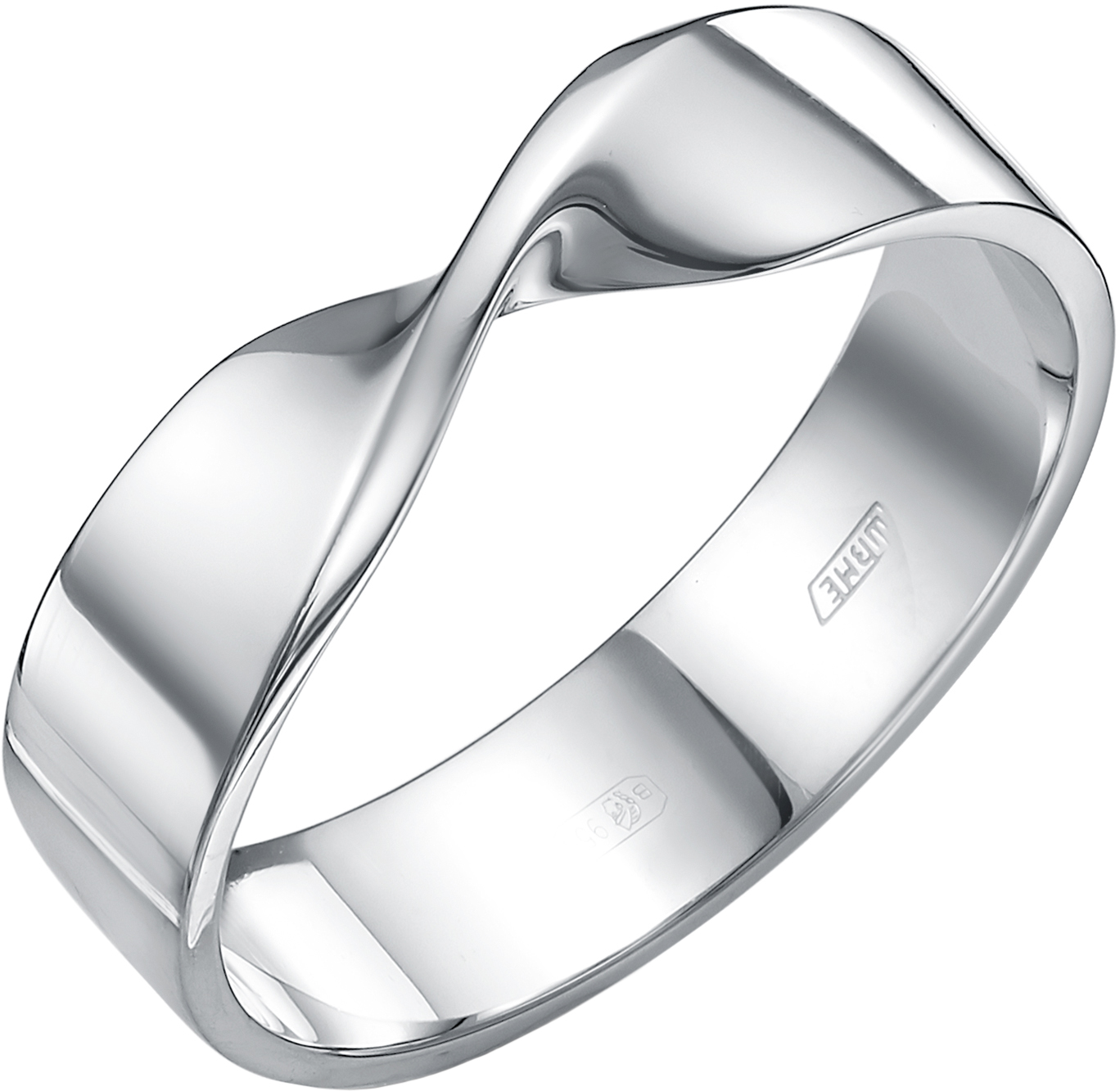 Обручальное парное кольцо из платины ''Лента Мёбиуса'' Platika 6-0309-900