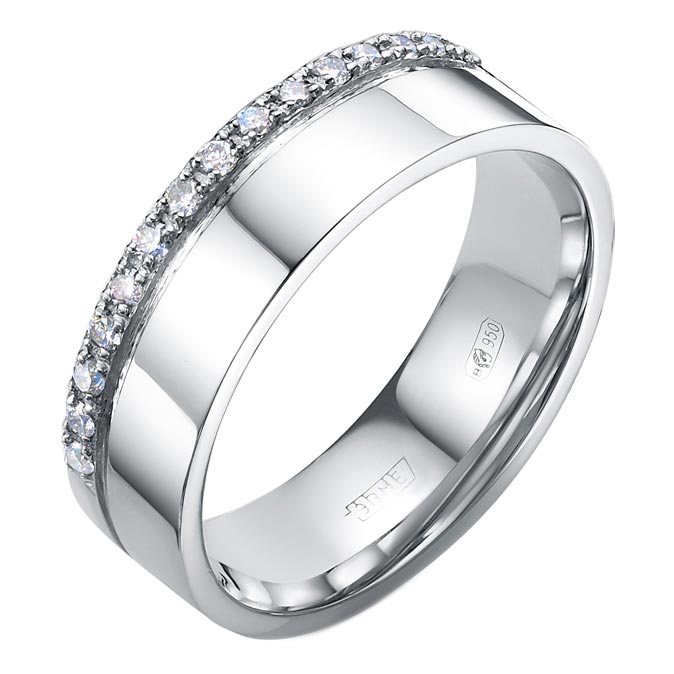 Платиновое обручальное кольцо Platika 6-0501-901 с бриллиантами