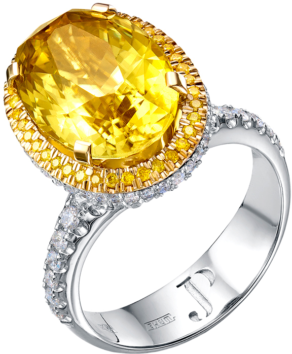 Золотое кольцо Platika OM-0003-101 с турмалином, бриллиантами