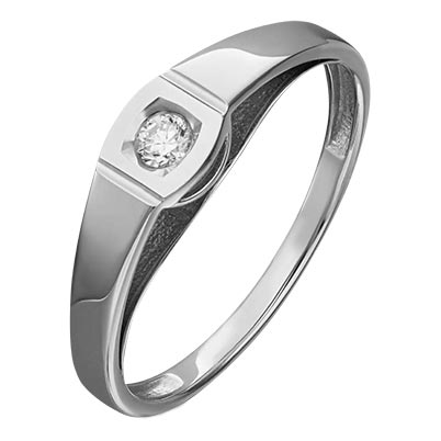 Помолвочное кольцо из белого золота PLATINA Jewelry 01-4950-00-101-1120-30 c бриллиантом