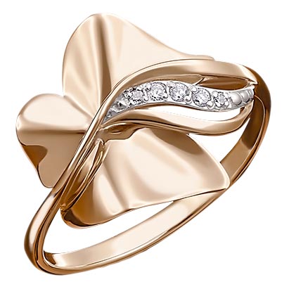 Золотое кольцо PLATINA Jewelry 01-4991-00-401-1110-48 c фианитом