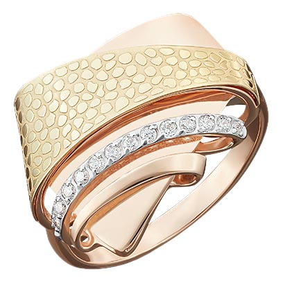 Золотое кольцо PLATINA Jewelry 01-5025-00-401-1113-59 c фианитом