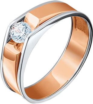 Золотое помолвочное кольцо PLATINA Jewelry 01-5075-00-501-1111-38 с фианитом