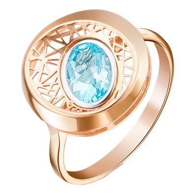 Золотое кольцо PLATINA Jewelry 01-5091-00-201-1110-57 c топазом