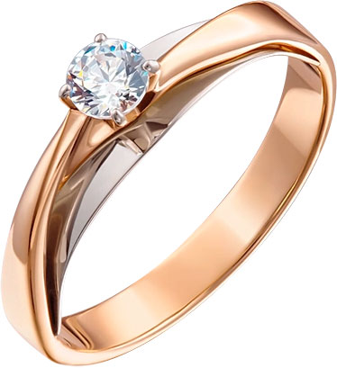 Золотое помолвочное кольцо PLATINA Jewelry 01-5241-00-501-1111-38 с фианитом