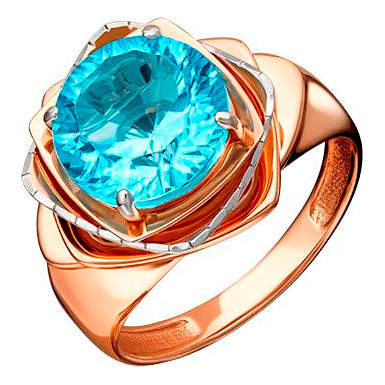 Женский золотой перстень PLATINA Jewelry 01-5262-00-201-1110-46 с топазом — купить в AllTime.ru — фото