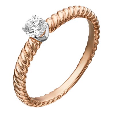 Золотое помолвочное кольцо PLATINA Jewelry 01-5272-00-501-1111-38 c фианитом
