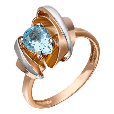 Золотое кольцо PLATINA Jewelry 01-5290-00-201-1110-57 c топазом