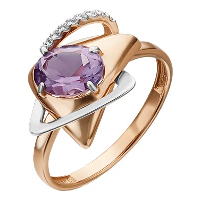 Золотое кольцо PLATINA Jewelry 01-5306-00-225-1111-57 c аметистом, топазом