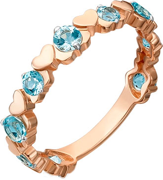Золотое кольцо PLATINA Jewelry 01-5329-00-201-1110-57 с топазами