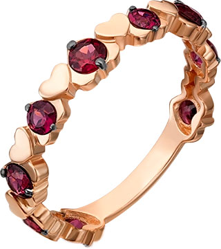 Золотое кольцо PLATINA Jewelry 01-5329-00-204-1110-57 с гранатами