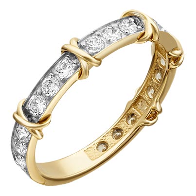 Золотое кольцо PLATINA Jewelry 01-5373-00-401-1130 c фианитом
