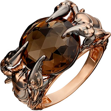 Золотое кольцо PLATINA Jewelry 01-5406-00-202-1110-46 с кварцем