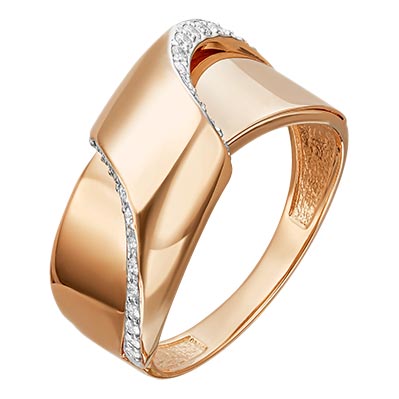 Золотое кольцо PLATINA Jewelry 01-5425-00-401-1110-23 c фианитом
