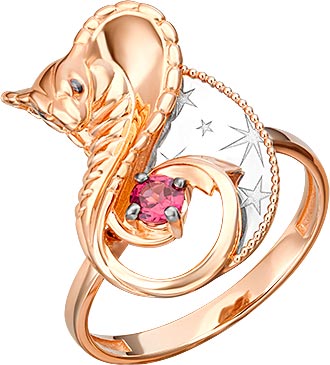 Золотое кольцо ''Кобра'' PLATINA Jewelry 01-5554-00-204-1111 с гранатом
