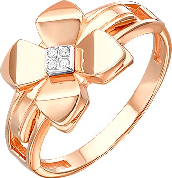 Золотое кольцо ''Цветок'' PLATINA Jewelry 01-5602-00-101-1111 с бриллиантами