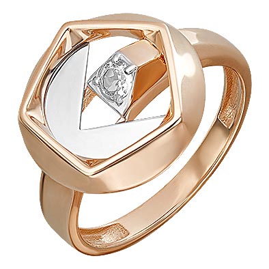 Золотое кольцо PLATINA Jewelry 01-5623-00-201-1111 c топазом