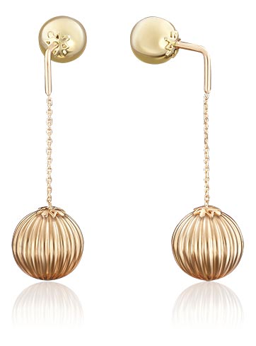 Золотые серьги шарики PLATINA Jewelry 02-3572-01-000-1113-01