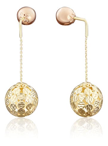 Золотые серьги шарики PLATINA Jewelry 02-3573-01-000-1113-01