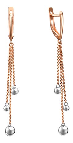 Золотые длинные серьги PLATINA Jewelry 02-4302-00-000-1111-01