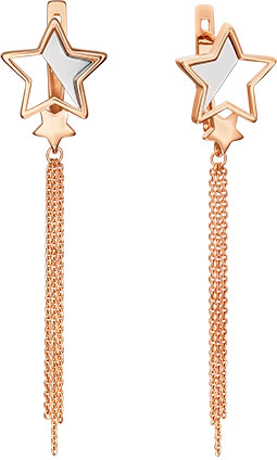 Золотые длинные серьги с подвесками PLATINA Jewelry 02-4680-00-000-1111-48