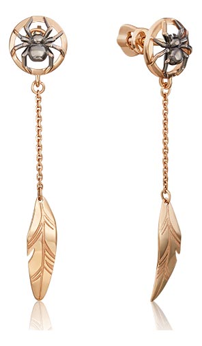 Золотые серьги с подвесками PLATINA Jewelry 02-4710-00-000-1110-74