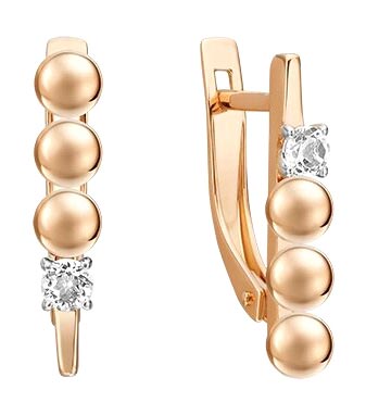 Золотые серьги PLATINA Jewelry 02-4841-00-201-1110 с белыми топазами