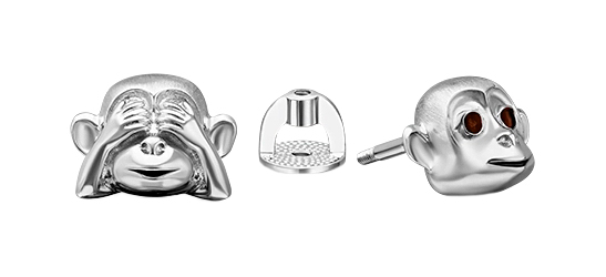 Серебряные серьги-пусеты PLATINA Jewelry 02-5116-00-000-0200-Ag