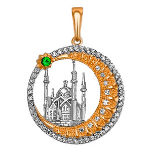 Золотой медальон PLATINA Jewelry 03-1997-00-404-1111-24 с фианитами