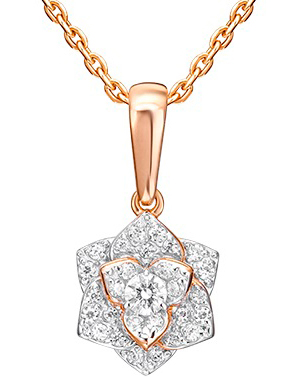 Золотая подвеска PLATINA Jewelry 03-2021-00-401-1110-23 с фианитом
