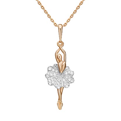 Золотая подвеска PLATINA Jewelry 03-2381-00-401-1110-32 с фианитом