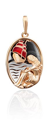 Золотой медальон PLATINA Jewelry 03-2716-00-000-1110-25 с эмалью