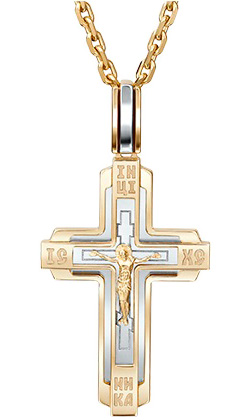 Женский золотой православный крестик с распятием PLATINA Jewelry 03-2791-00-000-1121-66