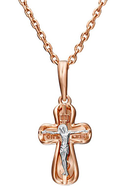 Женский золотой православный крестик с распятием PLATINA Jewelry 03-2938-00-000-1111-64