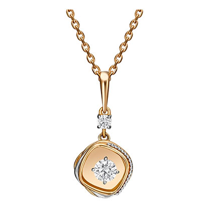 Золотая подвеска PLATINA Jewelry 03-2942-00-501-1130-38 с фианитами