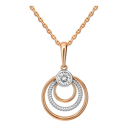 Золотая подвеска PLATINA Jewelry 03-3078-00-501-1111-38 с фианитом