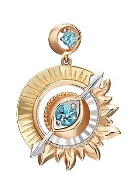 Золотой кулон PLATINA Jewelry 03-3255-00-201-1140-76 c топазом