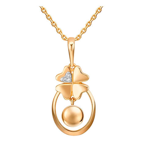 Золотая подвеска PLATINA Jewelry 03-3281-00-101-1121 с бриллиантами