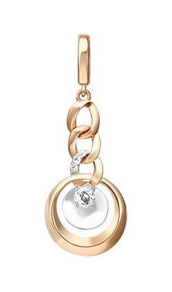 Золотая подвеска PLATINA Jewelry 03-3289-00-201-1111 с белыми топазами
