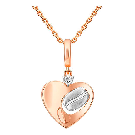 Золотая подвеска ''Сердце'' PLATINA Jewelry 03-3323-01-201-1111 с белым топазом