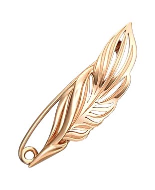 Золотая брошь ''Перо'' PLATINA Jewelry 04-0224-00-000-1110-42