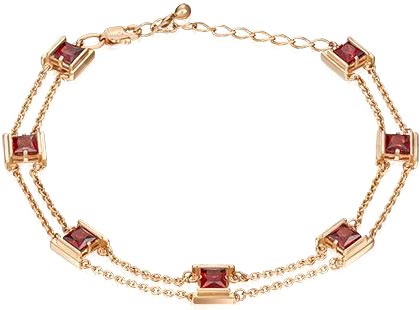 Золотой браслет PLATINA Jewelry 05-0635-00-204-1110-57 с гранатами