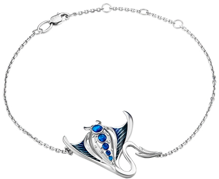 Серебряный браслет PLATINA Jewelry 05-0676-00-000-0200-68-Ag c эмалью